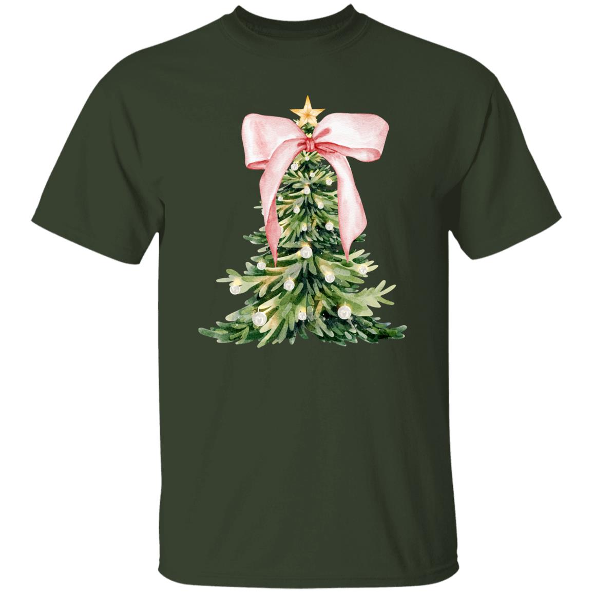 Christmas| Elegant Christmas Tree Sweatshirt – Holiday Coquette Bow and Ornament Design