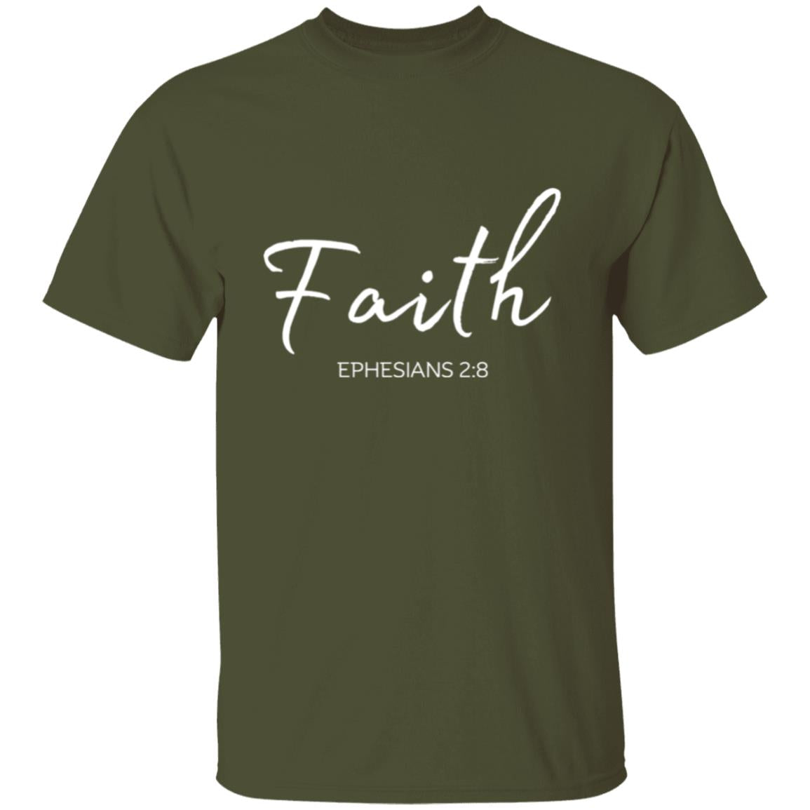 Get trendy with Faith white text Faith (Ephesians 2:8) T-Shirt Words of Faith Series (White Text) - T-Shirts available at Good Gift Company. Grab yours for $21.95 today!