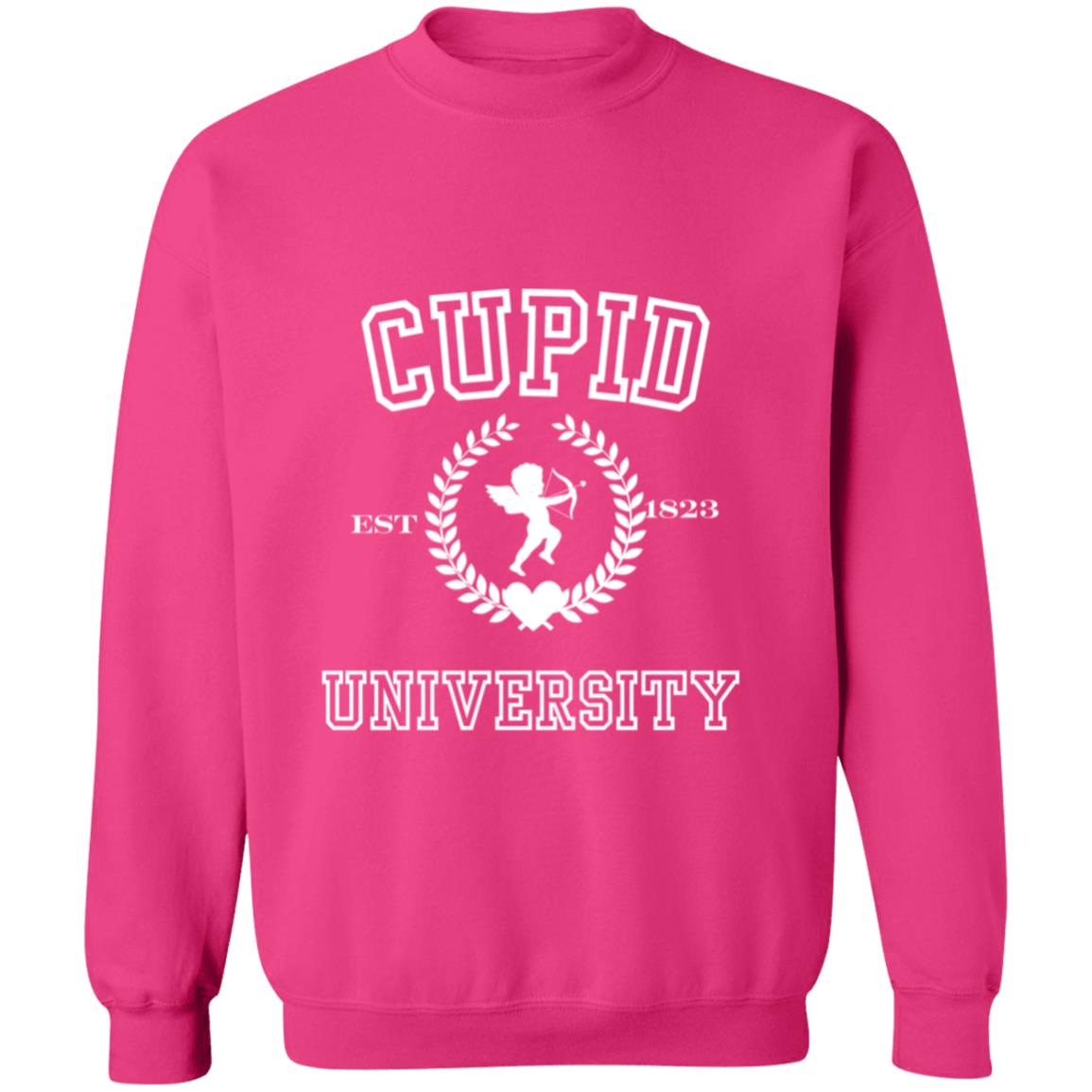 Get trendy with Cupid University (2) Cupid University Crewneck Pullover Sweatshirt - Sweatshirts available at Good Gift Company. Grab yours for $27 today!