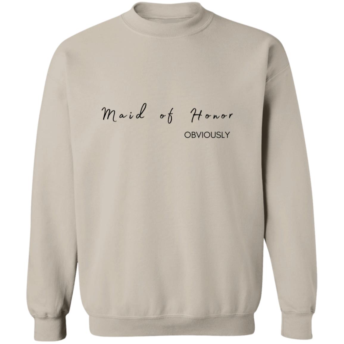 Get trendy with Maid of honor obviously Maid of Honor (Obviously) Crewneck Pullover Sweatshirt - Sweatshirts available at Good Gift Company. Grab yours for $25.53 today!