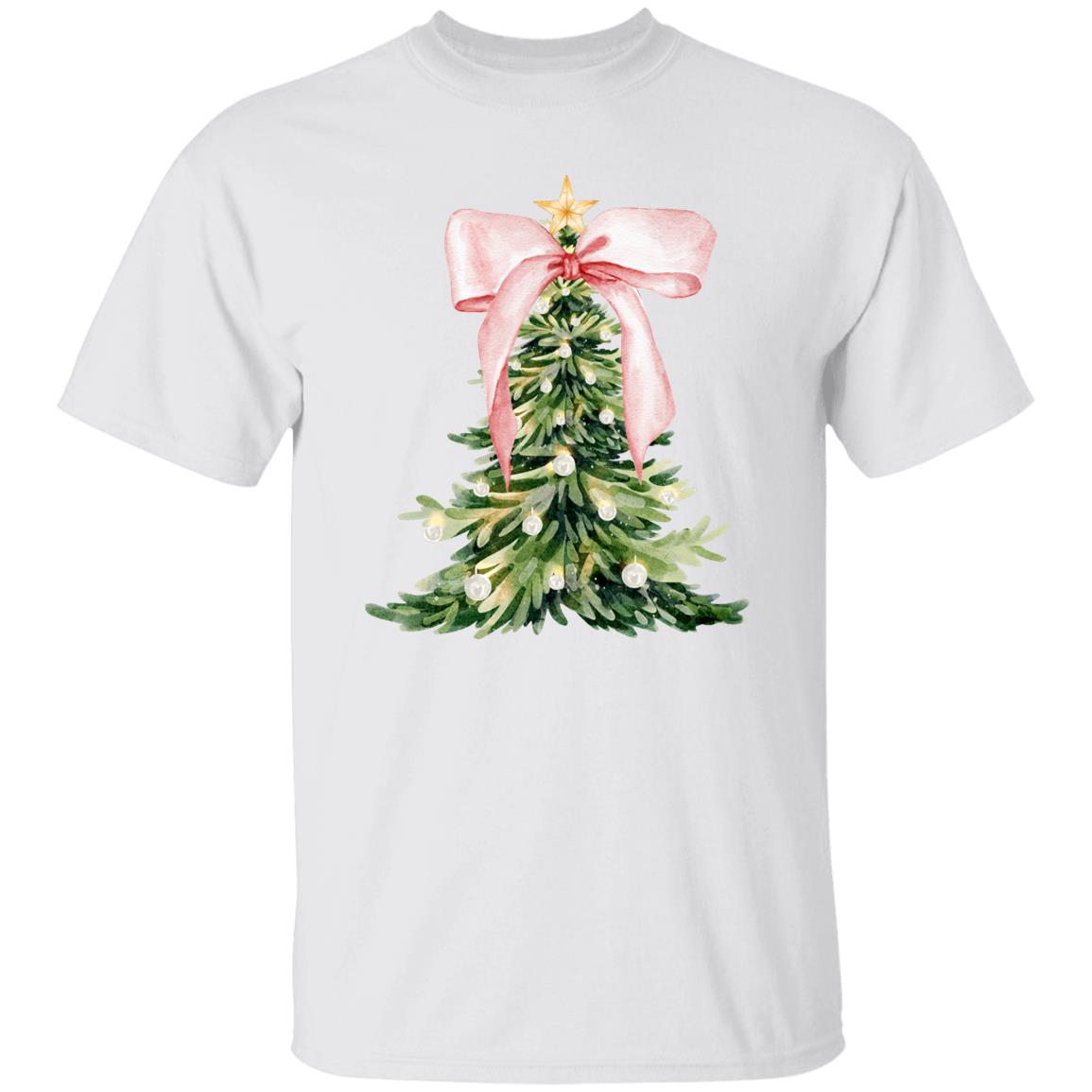 Christmas| Elegant Christmas Tree Sweatshirt – Holiday Coquette Bow and Ornament Design