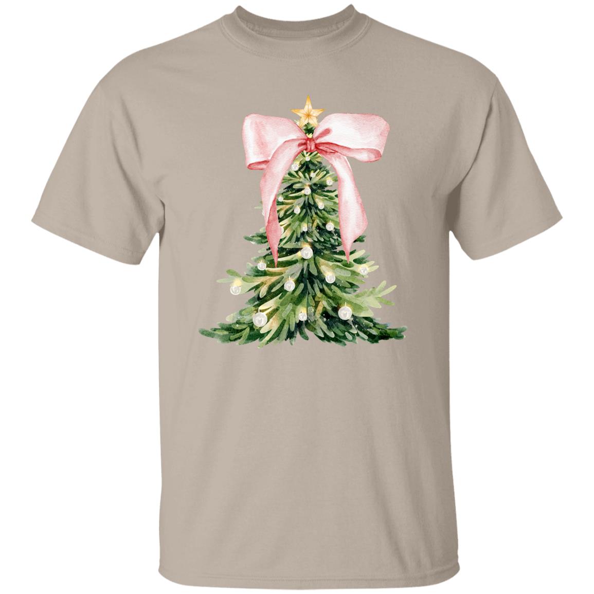 Christmas| Elegant Christmas Tree Sweatshirt – Holiday Coquette Bow and Ornament Design