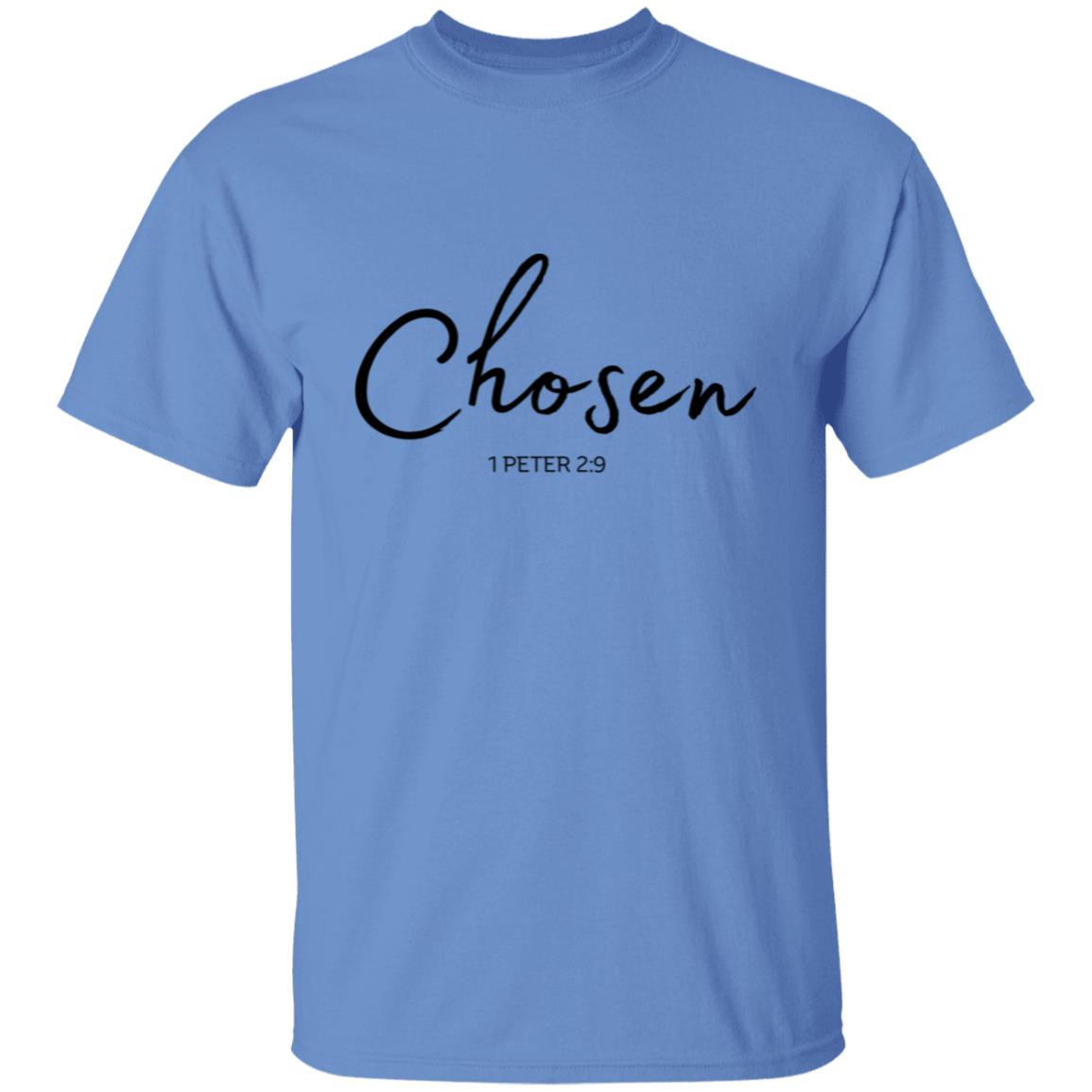 Get trendy with Chosen (2) Chosen (1 Peter 5:9) T-Shirt Words of Faith Series (Black Text) - T-Shirts available at Good Gift Company. Grab yours for $21.95 today!