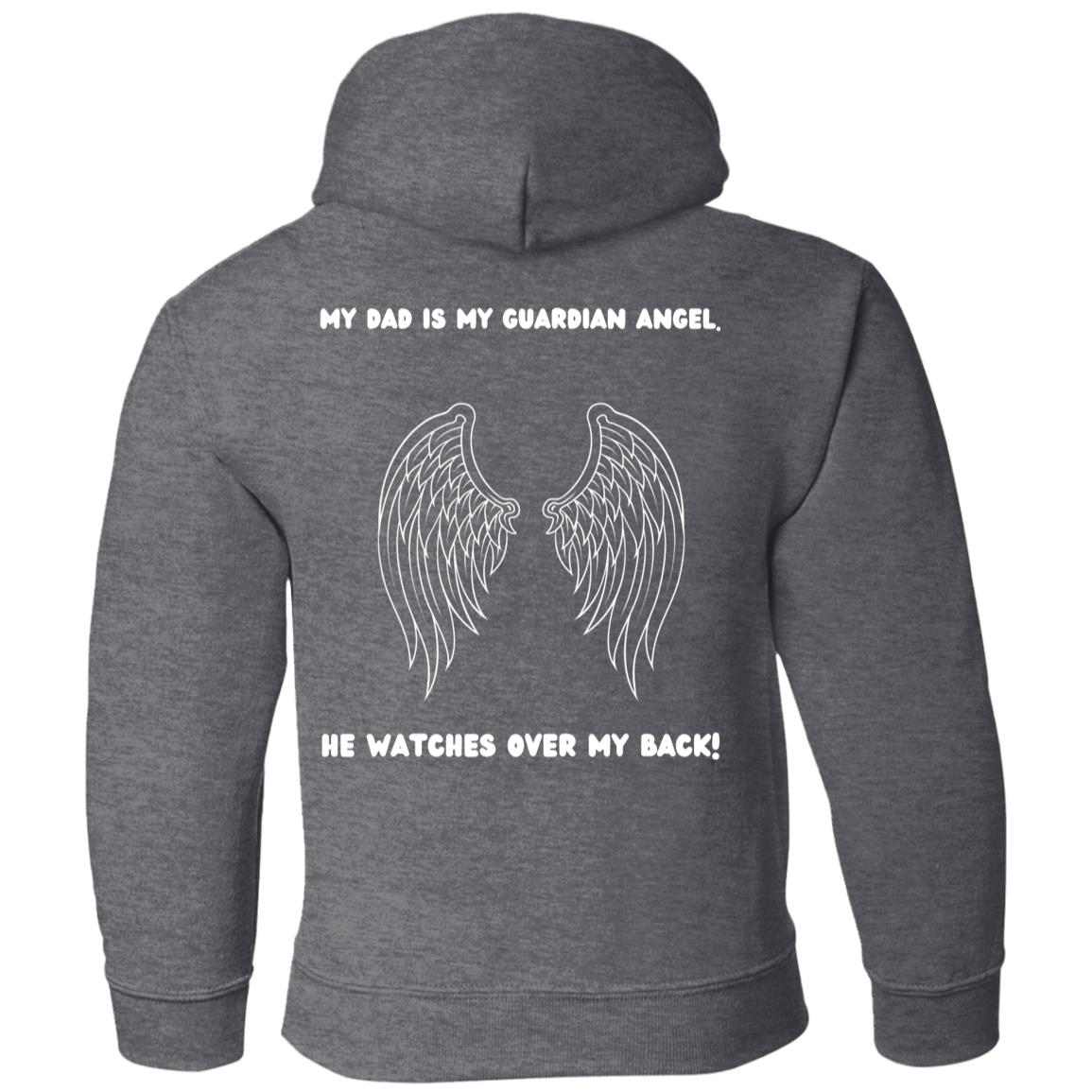 Get trendy with My Dad is MY Guardian Angel Black Text Youth Pullover Hoodie - Sweatshirts available at Good Gift Company. Grab yours for $35 today!