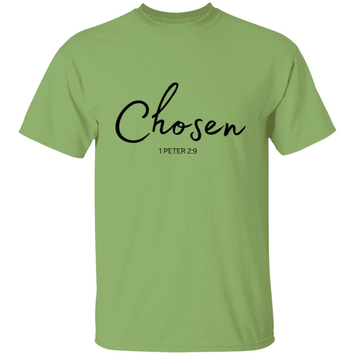 Get trendy with Chosen (2) Chosen (1 Peter 5:9) T-Shirt Words of Faith Series (Black Text) - T-Shirts available at Good Gift Company. Grab yours for $21.95 today!