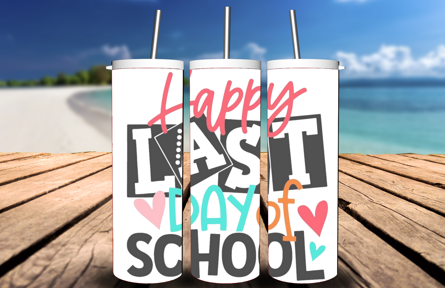 Get trendy with Happy Last Day of School Skinny Tumbler with Straw, 20oz -  available at Good Gift Company. Grab yours for $24.99 today!