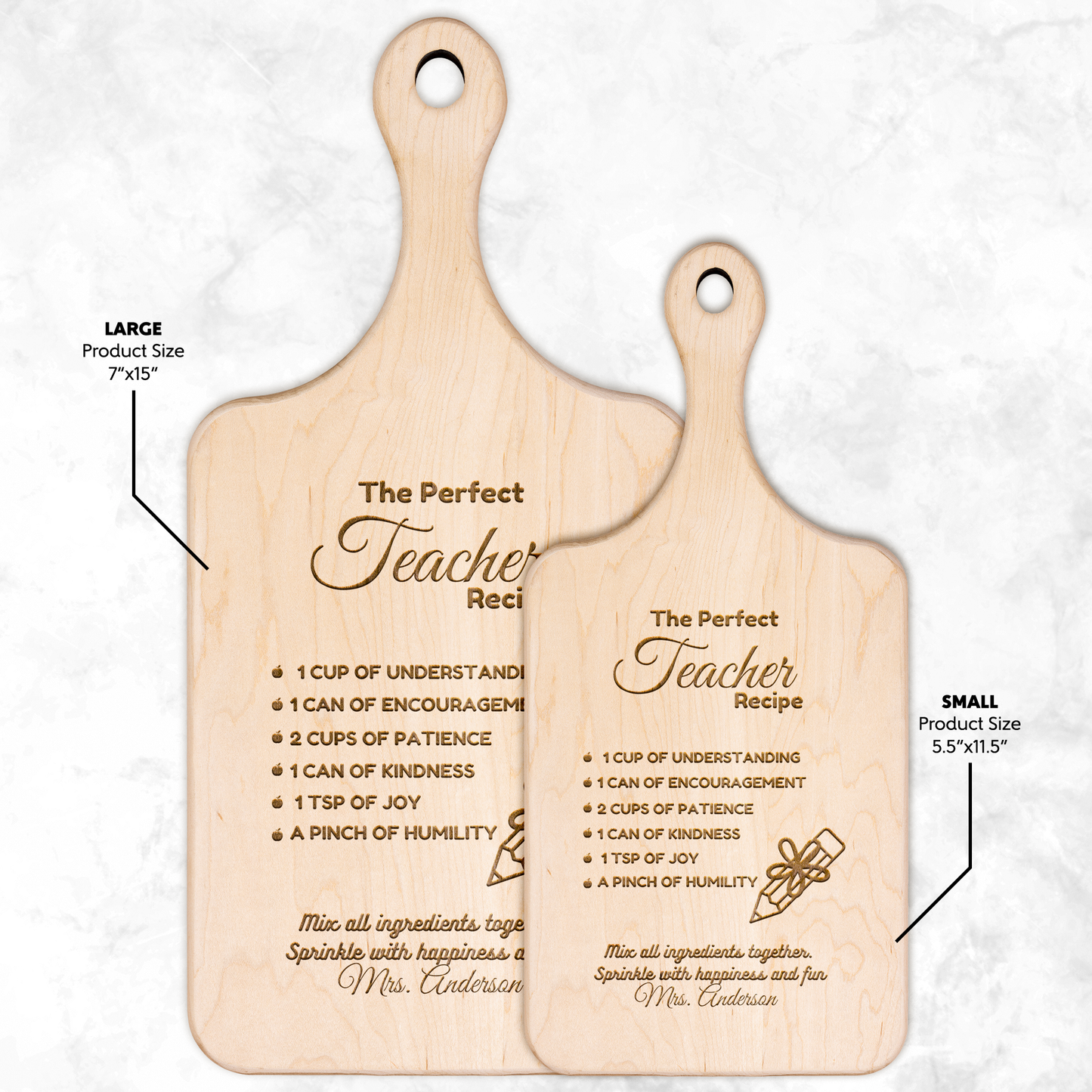 Get trendy with The Perfect Teacher Recipe Hardwood Paddle Cutting Board -  available at Good Gift Company. Grab yours for $22.50 today!