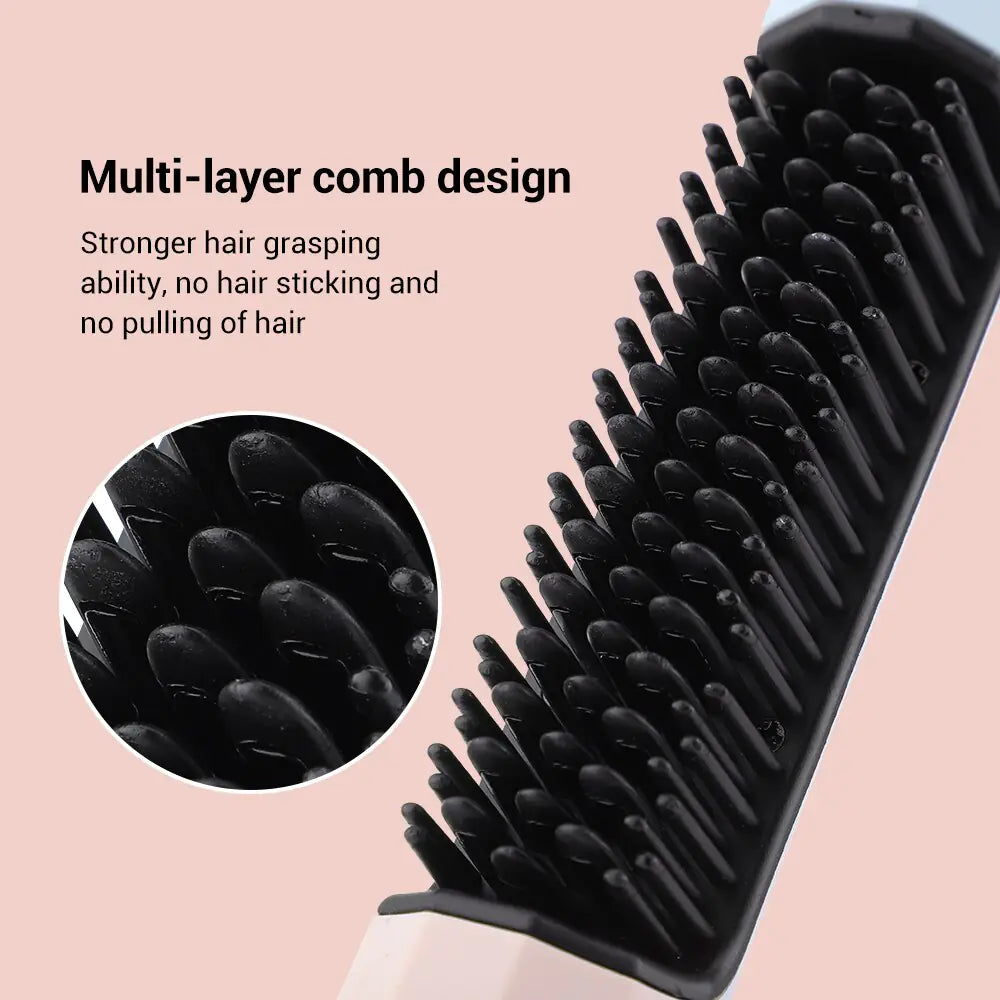 2 in 1 Wireless 30s Fast Heat Hair Curling Comb Anti-Scald Curler