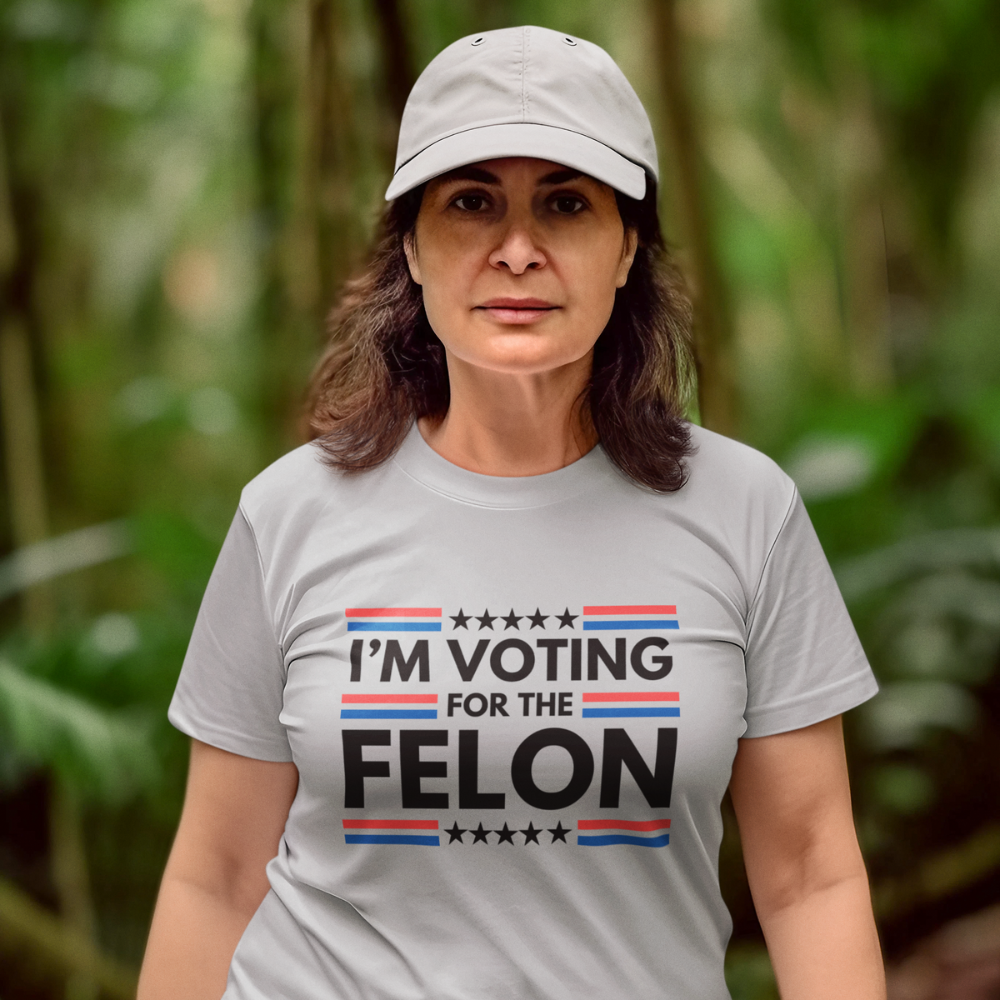 Get trendy with "I'm Voting for the felon" front side only Unisex Heavy Cotton Tee - T-Shirt available at Good Gift Company. Grab yours for $13.65 today!