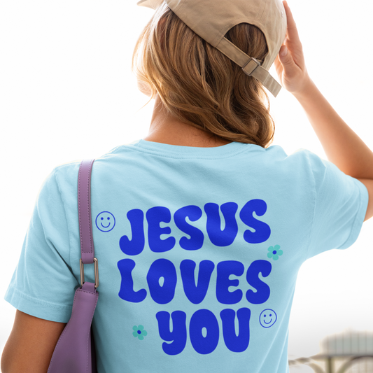 Get trendy with Jesus loves you Jesus Loves you  T-Shirt - T-Shirts available at Good Gift Company. Grab yours for $18.95 today!