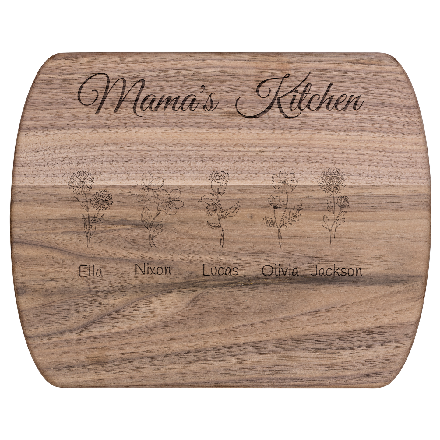 Get trendy with Mama's Kitchen Hardwood Oval Cutting Board -  available at Good Gift Company. Grab yours for $18.50 today!