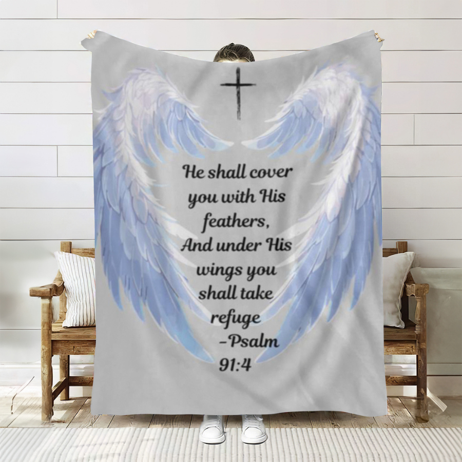 Get trendy with He shall cover you with His feathers, And under His wings you shall take refuge -Psalm 914 (1) Psalm 91 Gray Cozy Plush Fleece Blanket - 60x80 - Blankets available at Good Gift Company. Grab yours for $39.95 today!