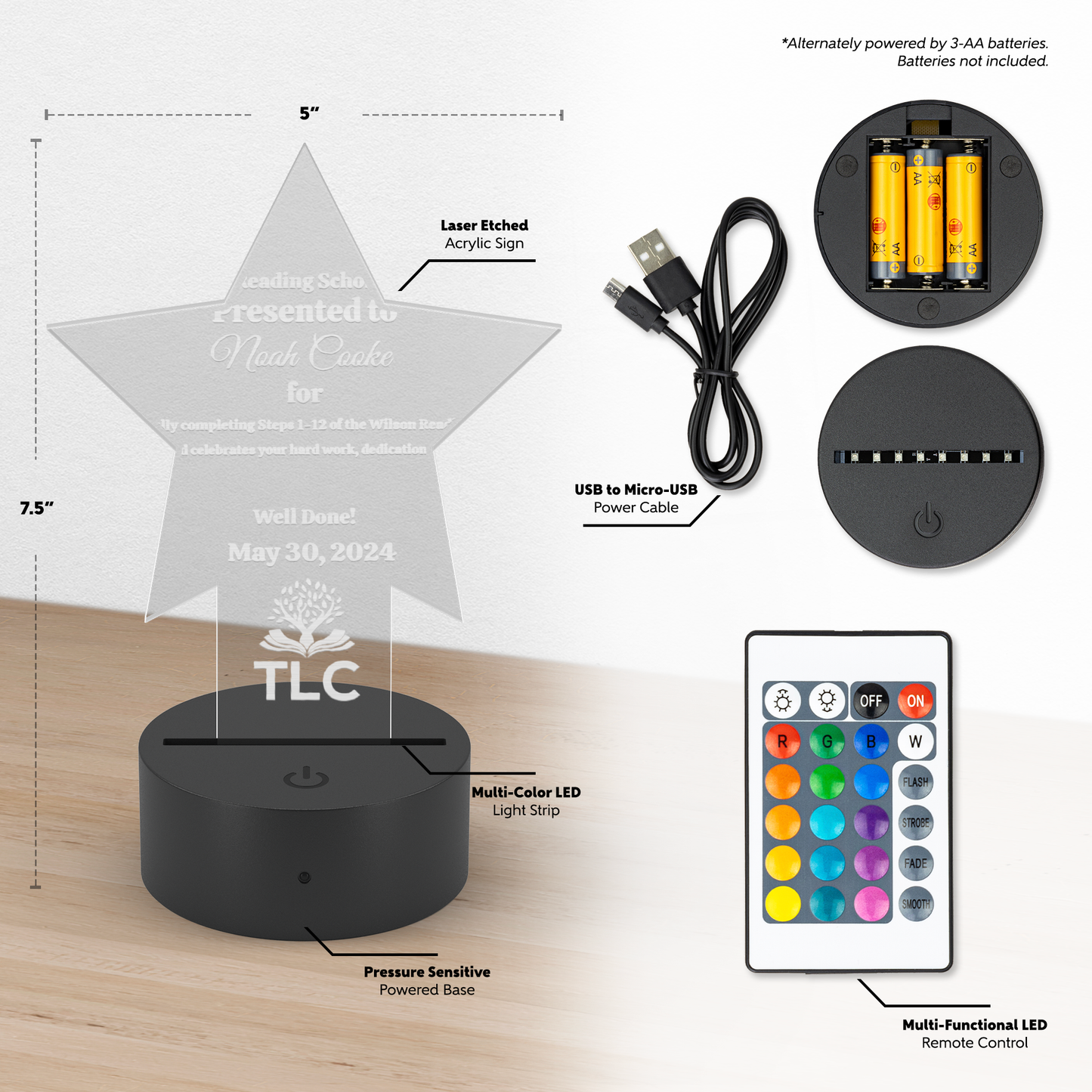 Get trendy with Star Pedestal Acrylic LED Sign -  available at Good Gift Company. Grab yours for $15 today!