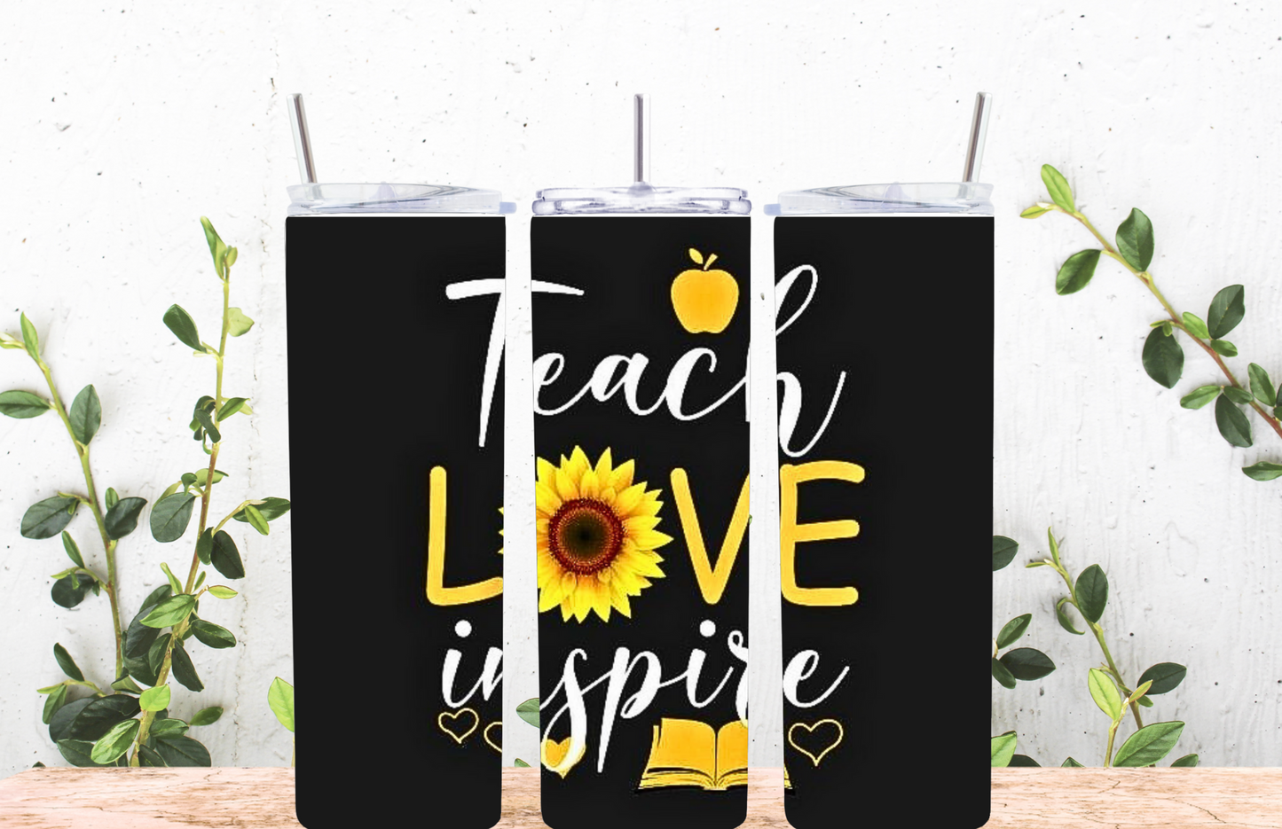 Get trendy with Teach, Love, Inspire Skinny Tumbler with Straw, 20oz -  available at Good Gift Company. Grab yours for $44.20 today!