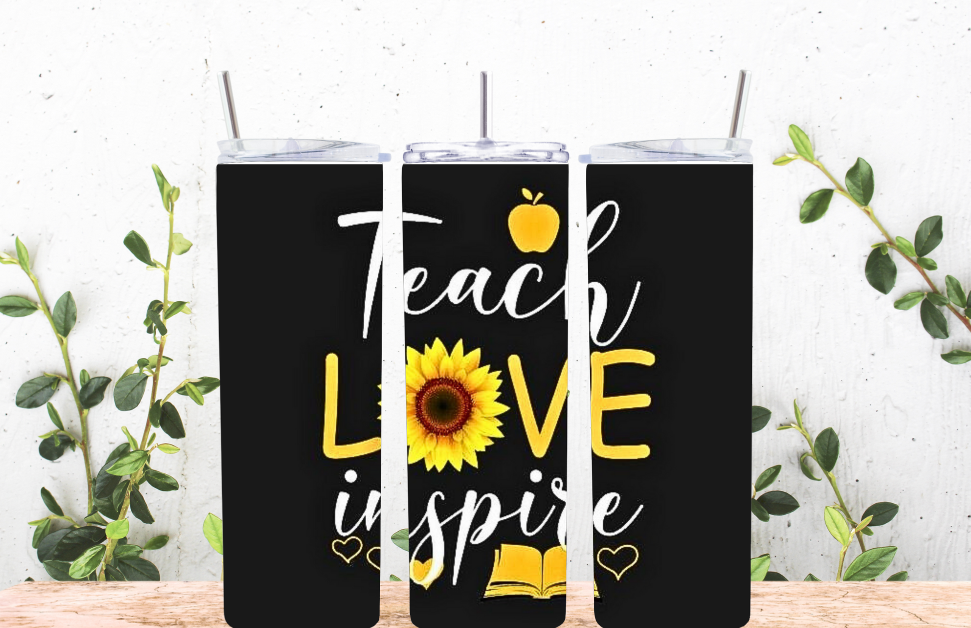 Get trendy with Teach, Love, Inspire Skinny Tumbler with Straw, 20oz -  available at Good Gift Company. Grab yours for $28 today!