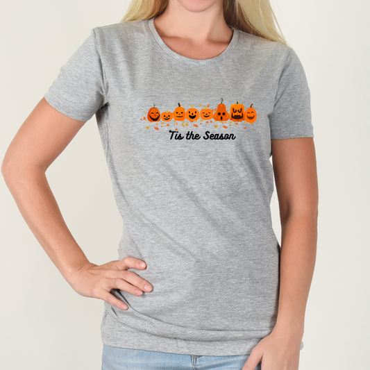 Halloween| "Tis the Season" Halloween T-Shirt – Cute Jack-o'-Lanterns Design