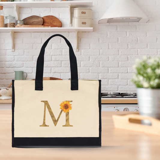 Gift for her| Personalized Initial Canvas Tote Bag – Your New Go-To Bag!