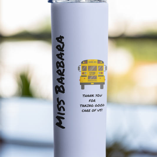 Teacher Gifts| Personalized School Bus Driver Skinny Tumbler with Straw, 20oz