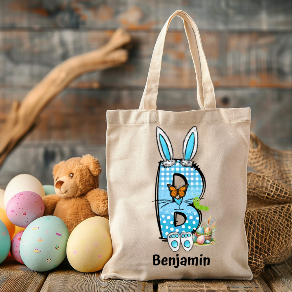 Personalized Easter Gift Bag – Custom Name & Initial