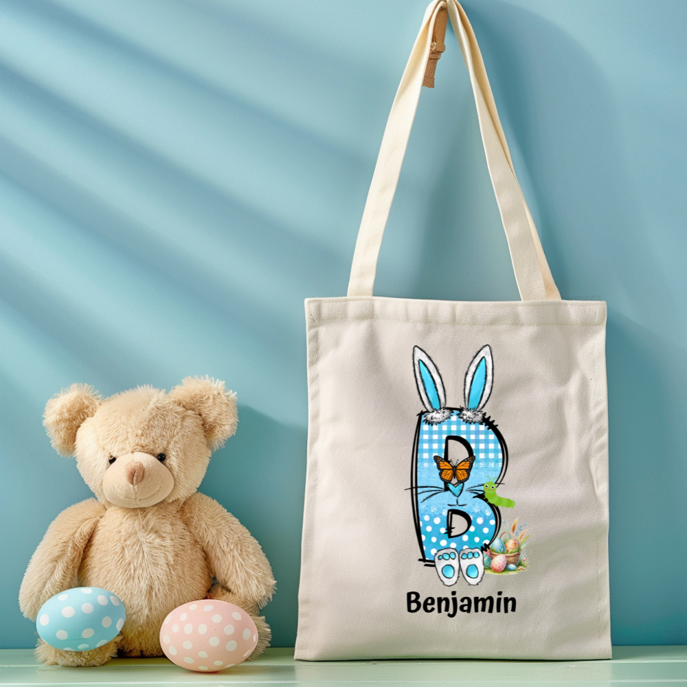 Personalized Easter Gift Bag – Custom Name & Initial