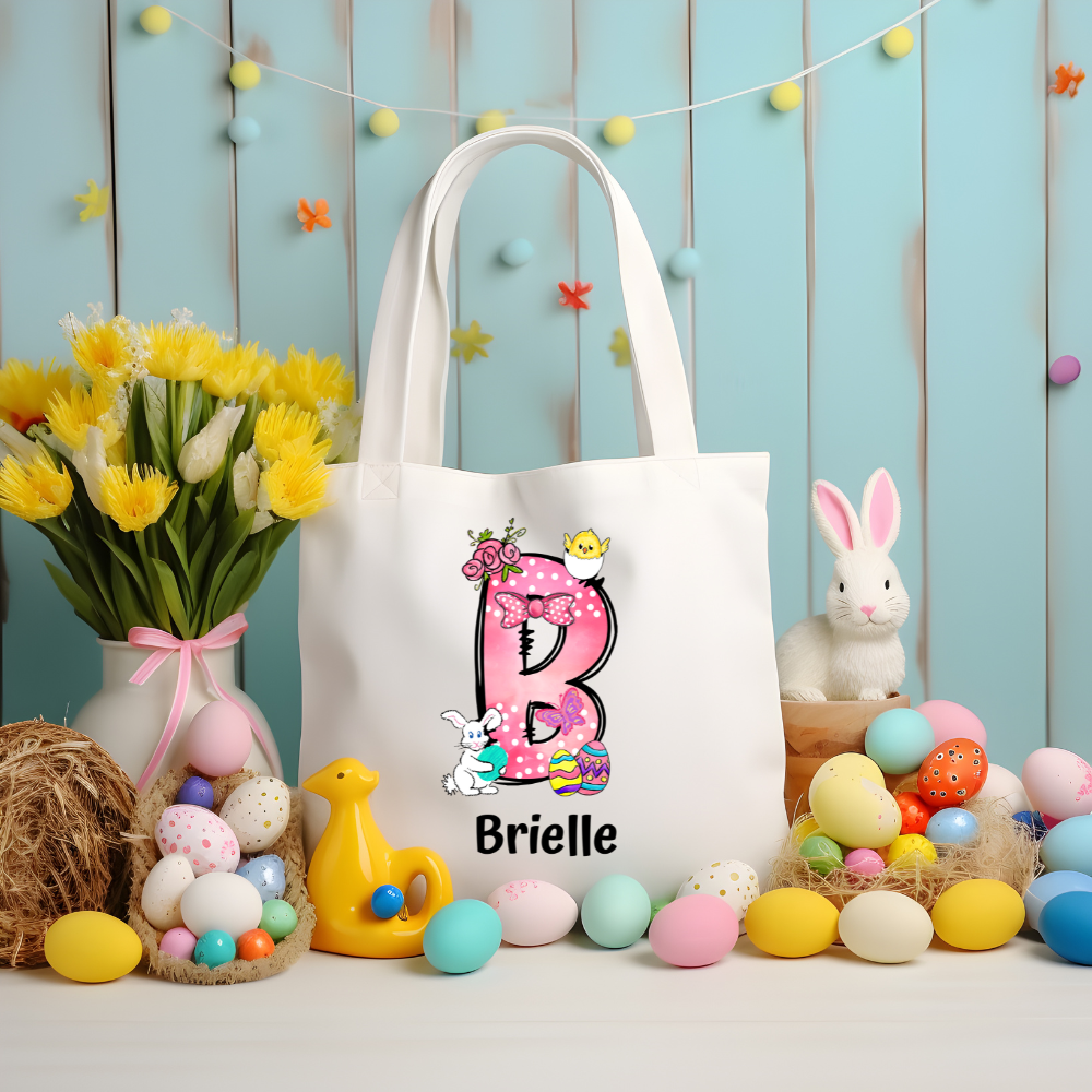 Personalized Easter Gift Bag – Custom Name & Initial