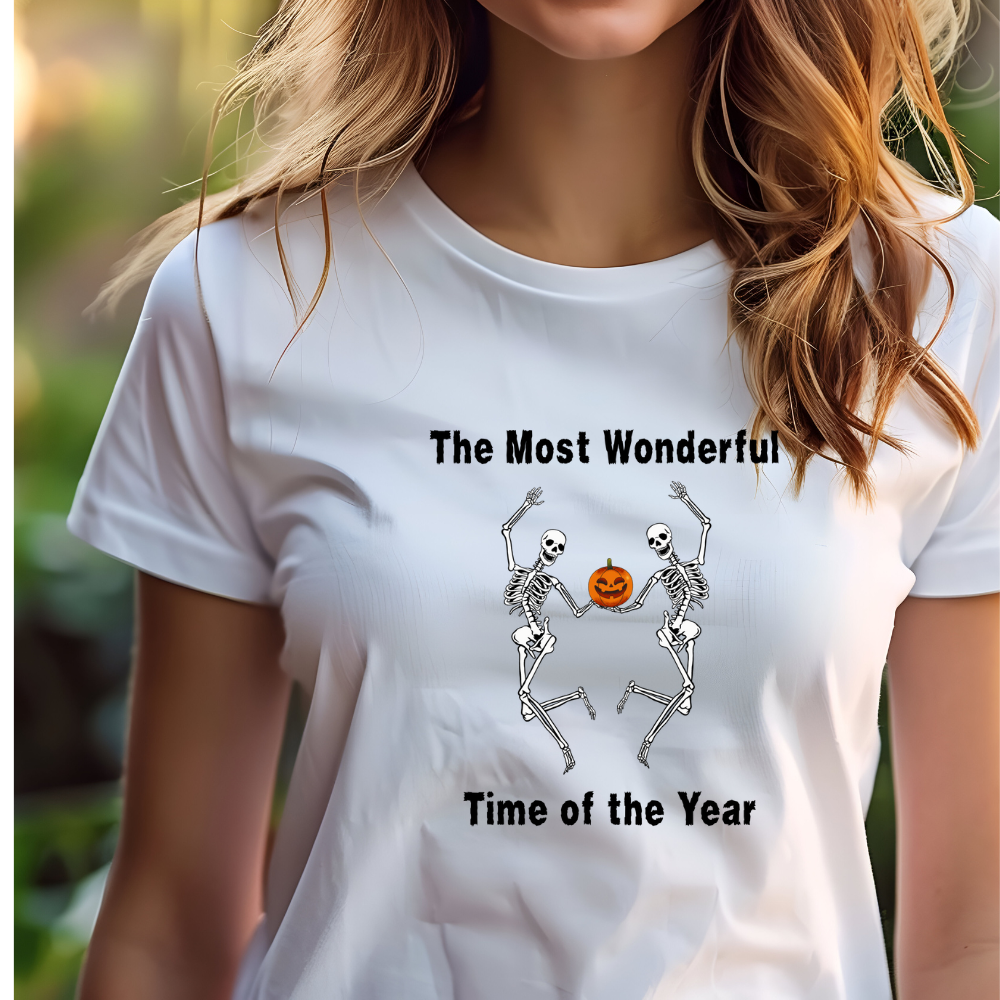 Get trendy with Halloween T-shirt - "The Most Wonderful Time of the Year" -  available at Good Gift Company. Grab yours for $19.99 today!