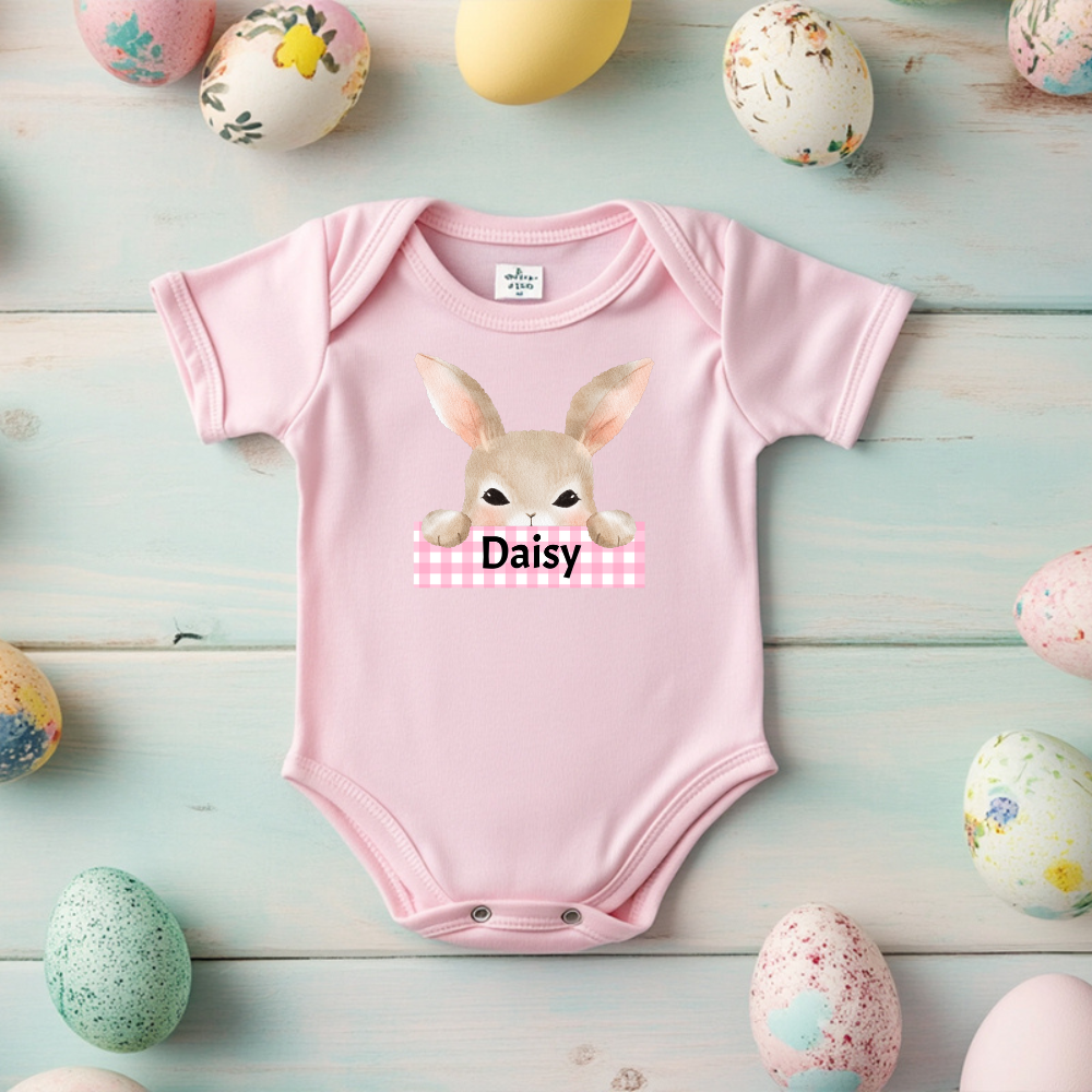 Personalized Easter Bunny T-Shirt for Little Girls – Custom Name Baby & Toddler Shirt 2