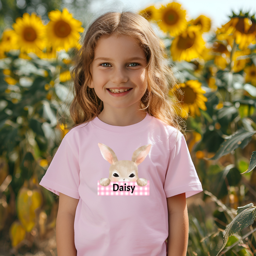 Personalized Easter Bunny T-Shirt for Little Girls – Custom Name Baby & Toddler Shirt 2