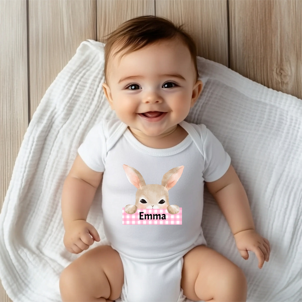 Personalized Easter Bunny T-Shirt for Little Girls – Custom Name Baby & Toddler Shirt 2