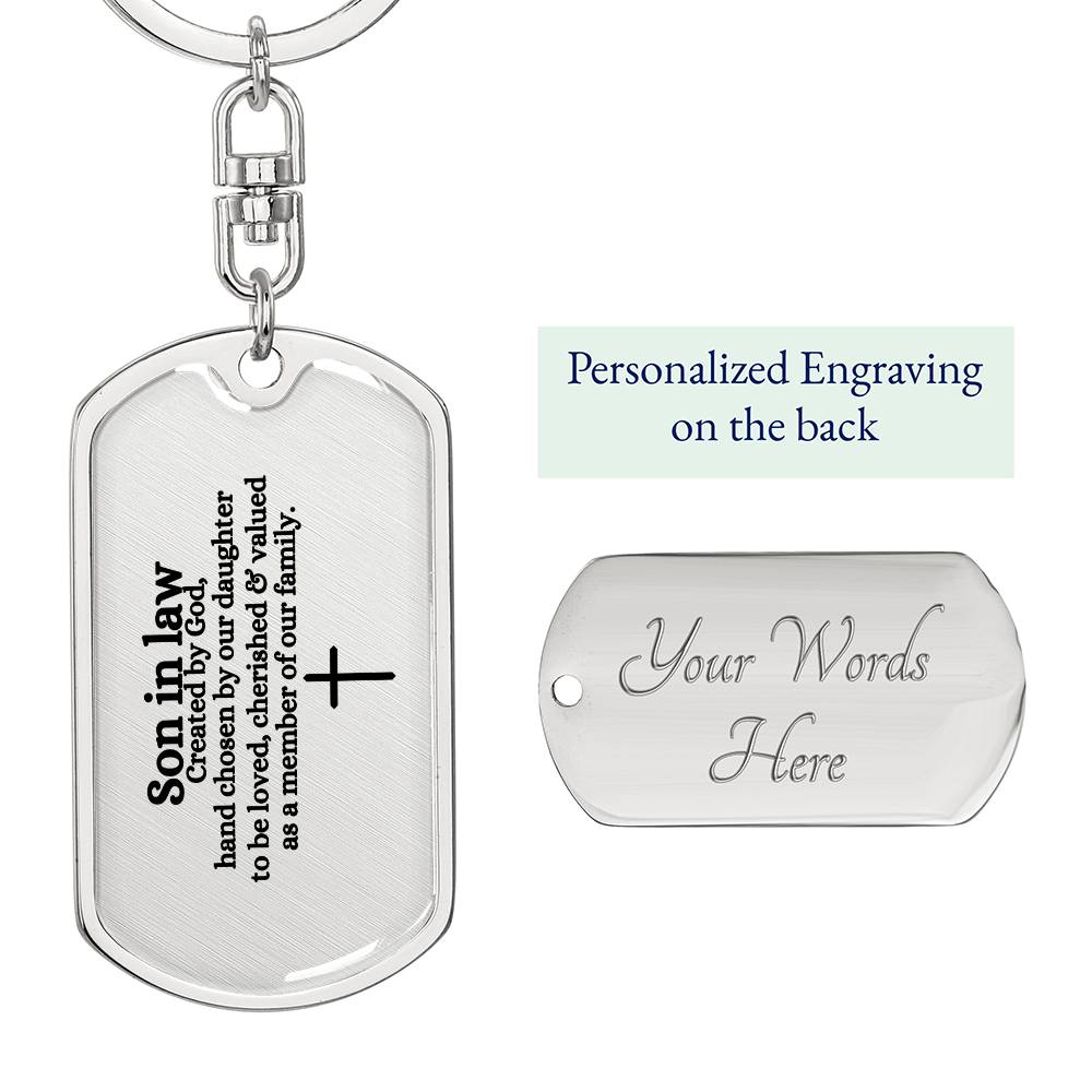 Get trendy with Son in law Wedding Day Gift  Keychain - Jewelry available at Good Gift Company. Grab yours for $29.95 today!