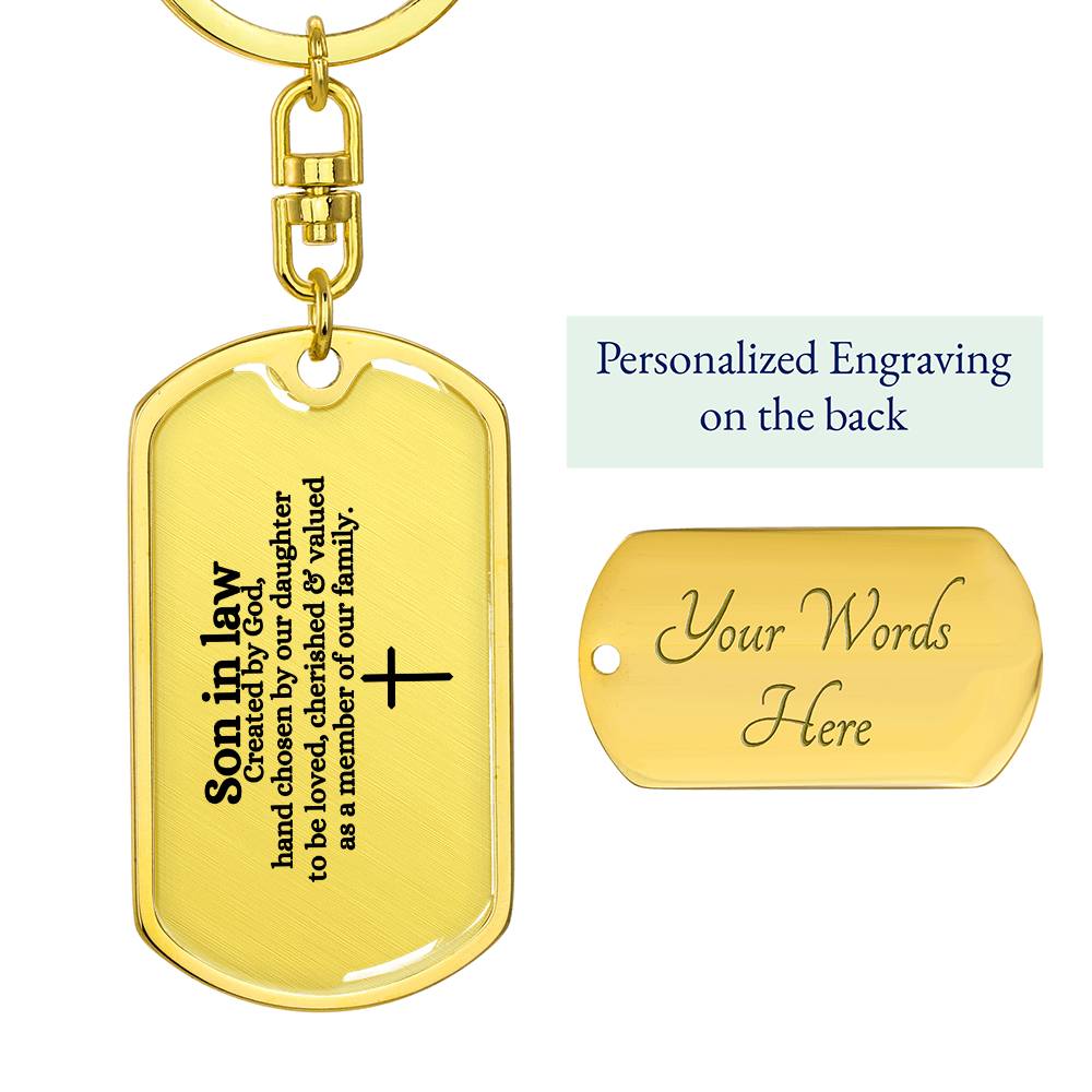 Get trendy with Son in law Wedding Day Gift  Keychain - Jewelry available at Good Gift Company. Grab yours for $29.95 today!