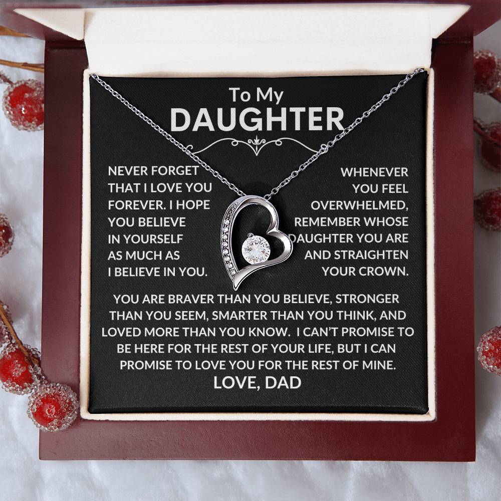 Daughter Gifts| To My Daughter From Dad: Forever Love Necklace