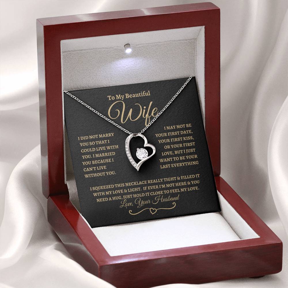 Get trendy with To My Beautiful Wife | Forever Love Necklace- G/B Great Vibes - Jewelry available at Good Gift Company. Grab yours for $59.95 today!