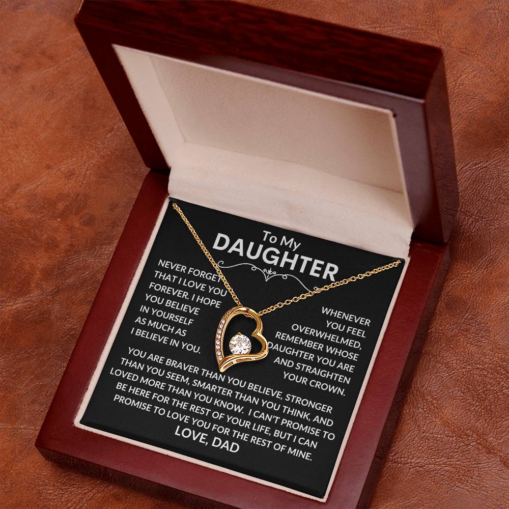 Daughter Gifts| To My Daughter From Dad: Forever Love Necklace