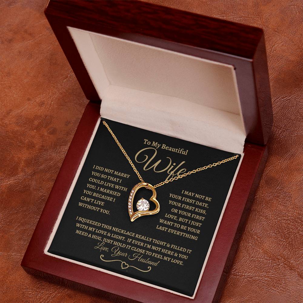 Get trendy with To My Beautiful Wife | Forever Love Necklace- G/B Great Vibes - Jewelry available at Good Gift Company. Grab yours for $59.95 today!
