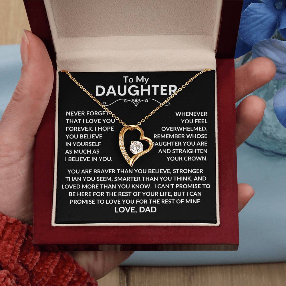 Daughter Gifts| To My Daughter From Dad: Forever Love Necklace