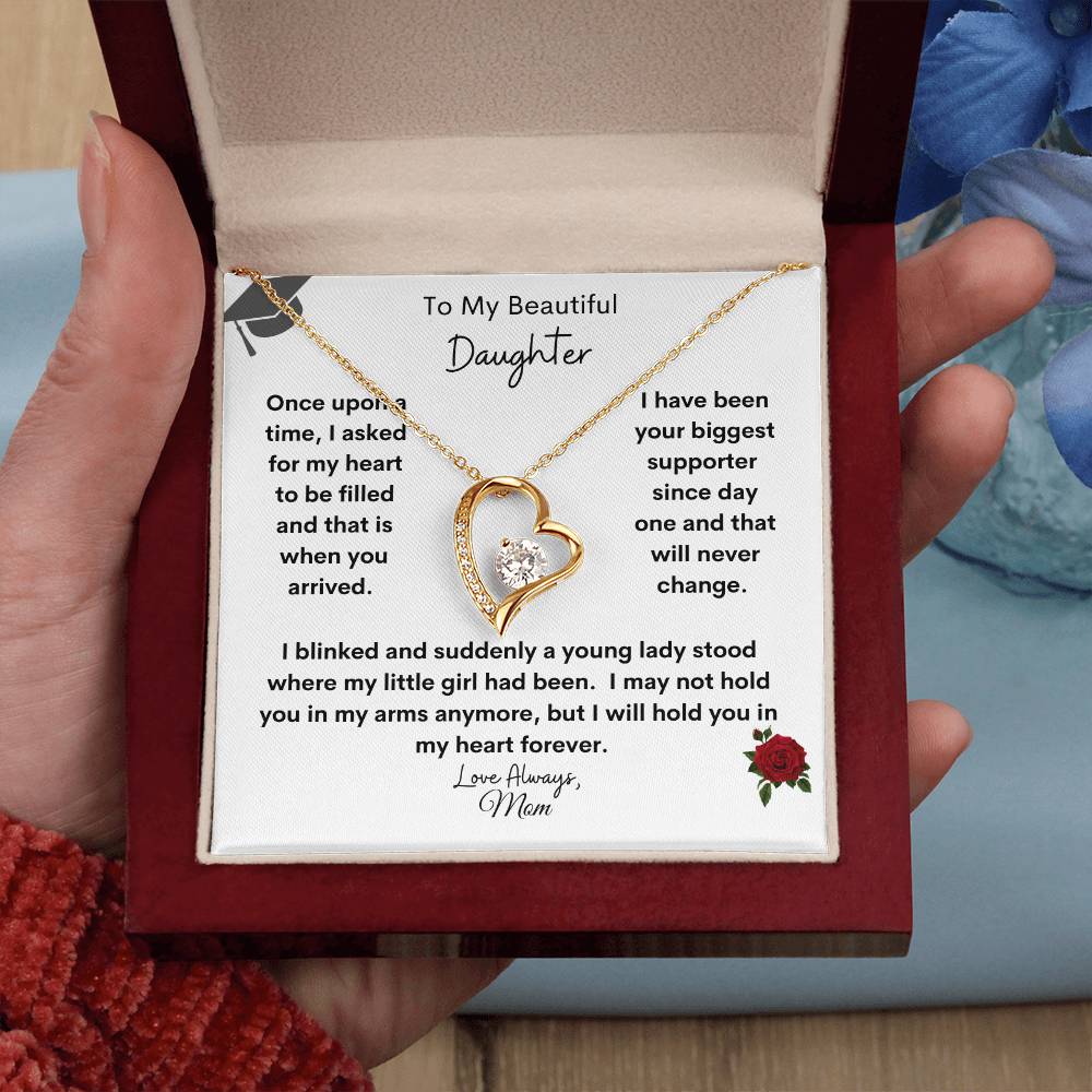 Get trendy with To My Beautiful Daughter Graduation Forever Love Necklace - Jewelry available at Good Gift Company. Grab yours for $49.95 today!