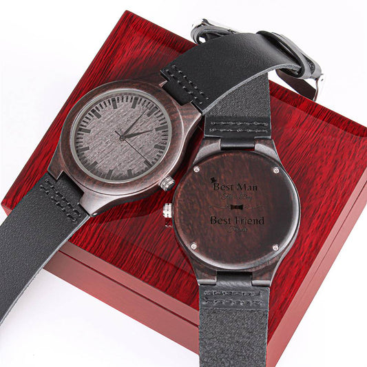 Get trendy with Best Man Gift:  Engraved Wooden Watch - Watches available at Good Gift Company. Grab yours for $59.95 today!