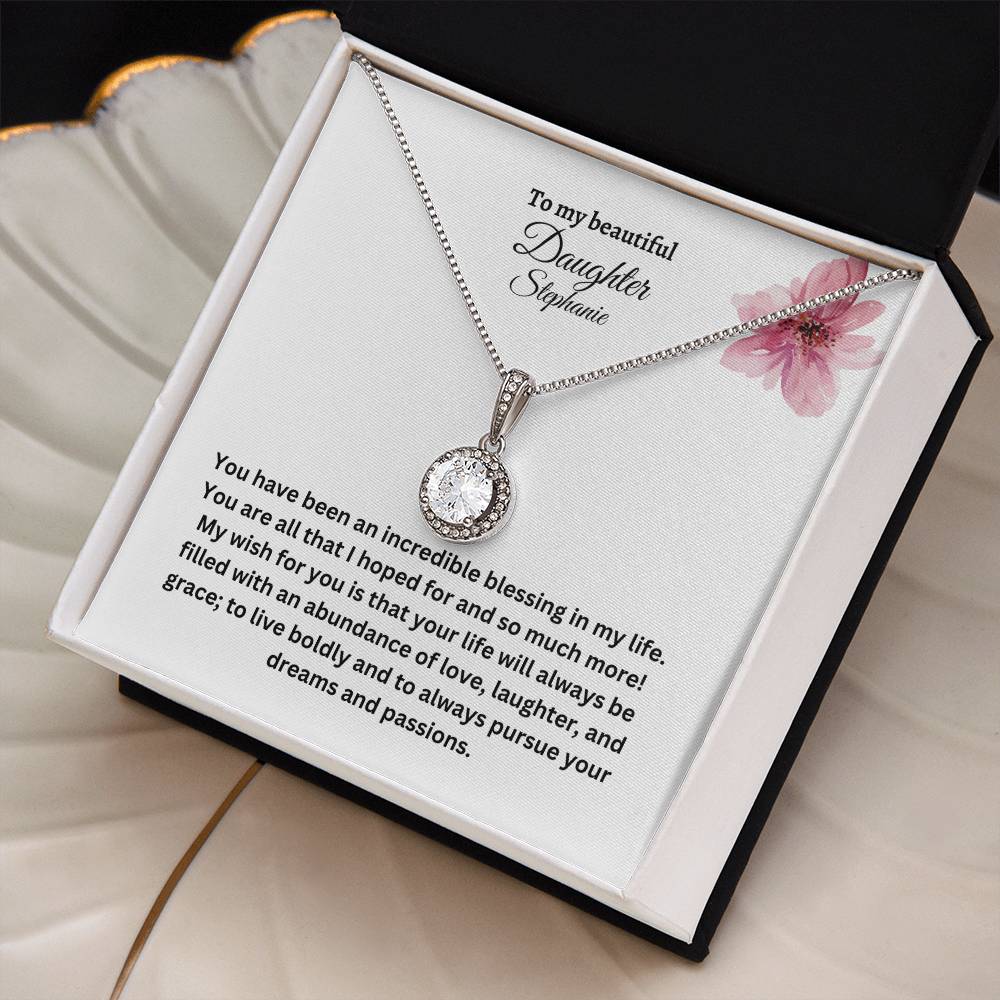 Get trendy with To my beautiful daughter Eternal Hope Necklace (Customize Name) - Jewelry available at Good Gift Company. Grab yours for $59.95 today!