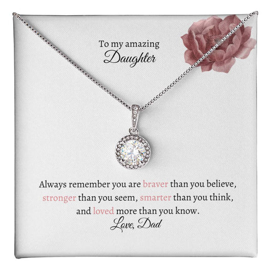Get trendy with To My Amazing Daughter Eternal Hope Pendant personalize from Mom or Dad - Jewelry available at Good Gift Company. Grab yours for $59.95 today!