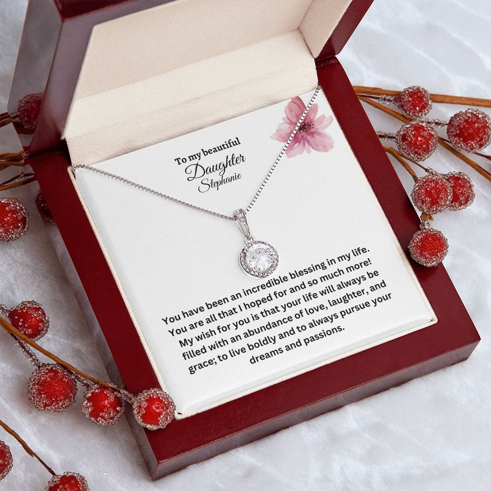 Get trendy with To my beautiful daughter (customize name) Eternal Hope Necklace - Jewelry available at Good Gift Company. Grab yours for $59.95 today!