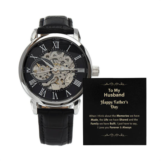Get trendy with To My Husband Men's Openwork Watch - Jewelry available at Good Gift Company. Grab yours for $149.95 today!
