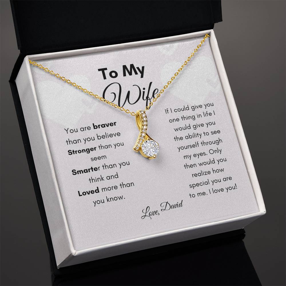 Get trendy with To My Wife Alluring Beauty Necklace - Jewelry available at Good Gift Company. Grab yours for $59.95 today!