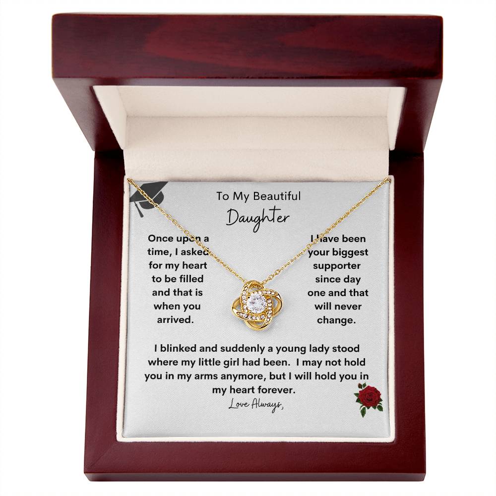 Get trendy with To My Beautiful Daughter Graduation Love Knot - Jewelry available at Good Gift Company. Grab yours for $59.95 today!