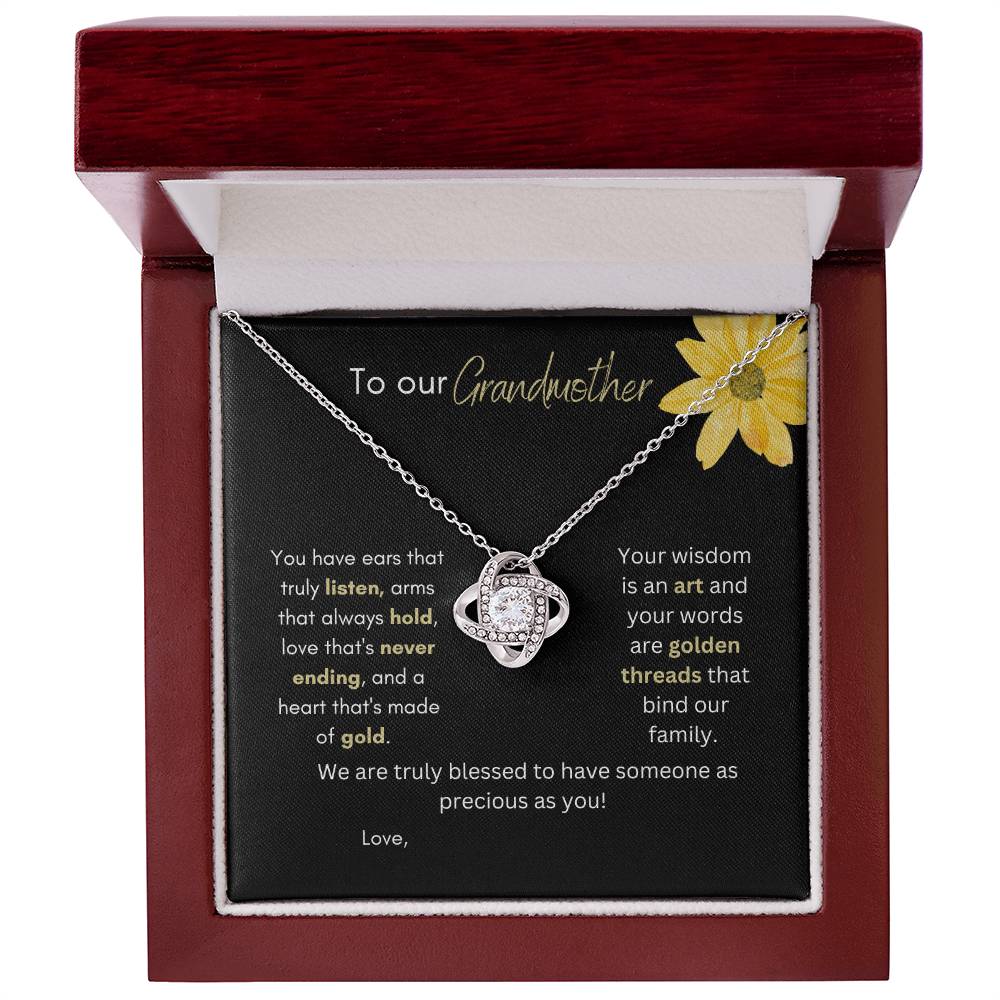 Get trendy with To our Grandmother Love Knot Necklace - Jewelry available at Good Gift Company. Grab yours for $59.95 today!