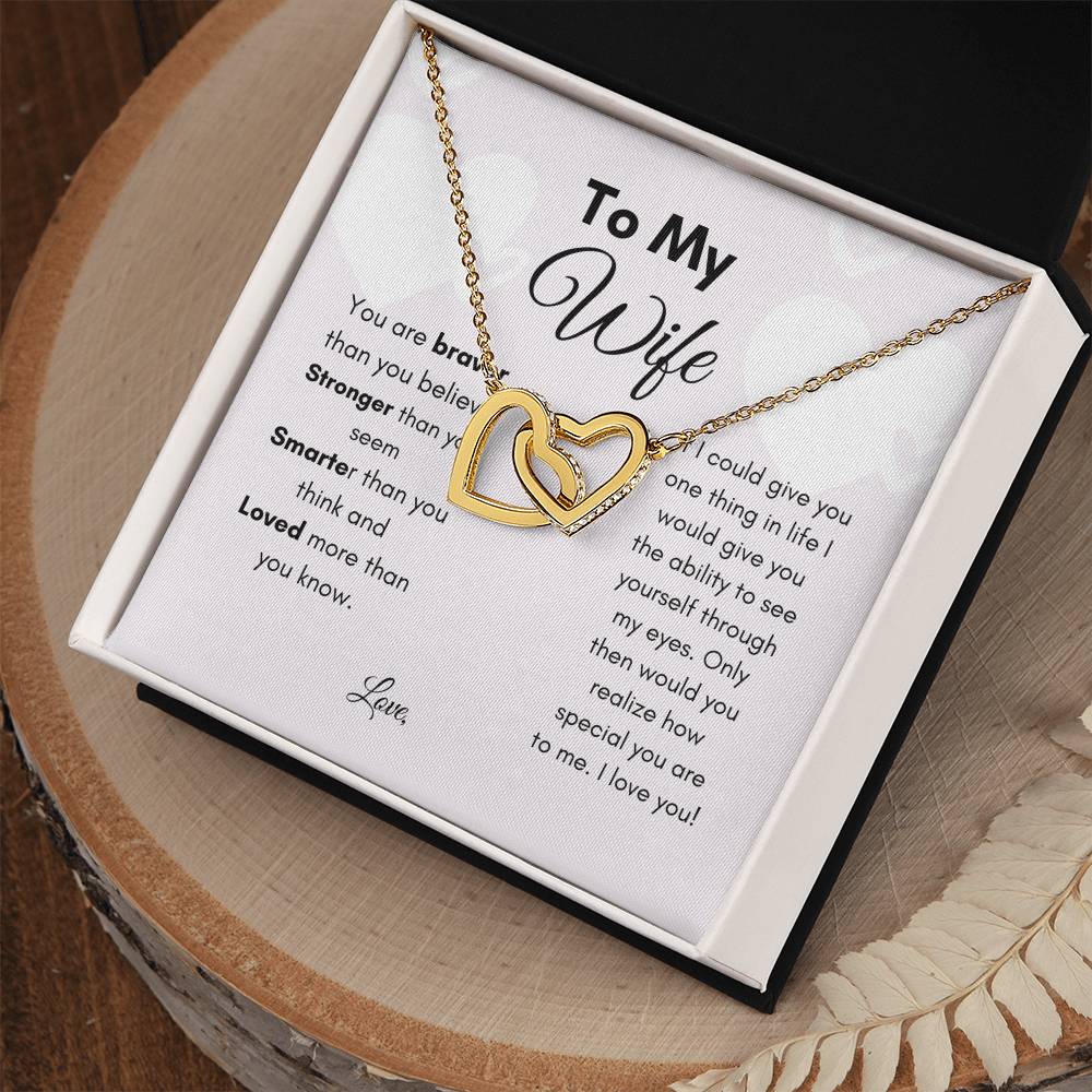 Get trendy with To My Wife Interlocking Hearts Necklace - Jewelry available at Good Gift Company. Grab yours for $59.95 today!