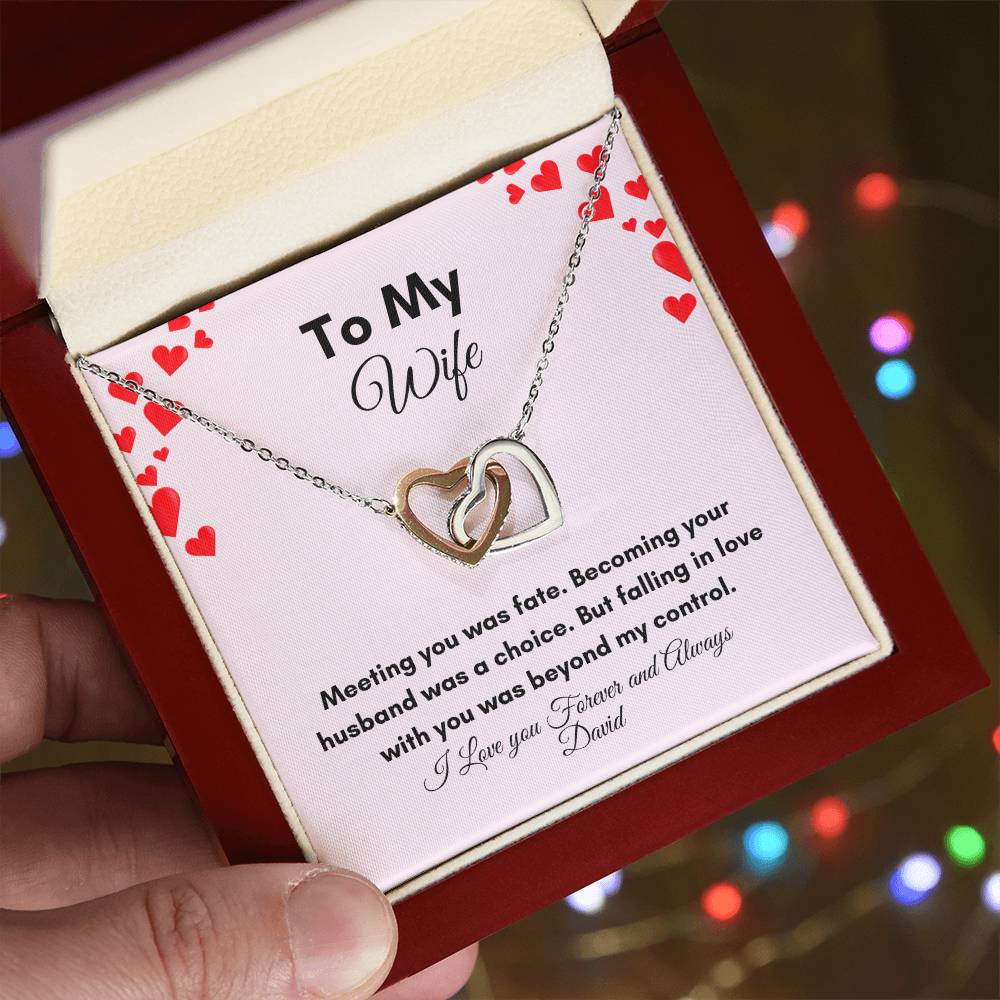 Get trendy with To My Wife Interlocking Hearts Necklace - Jewelry available at Good Gift Company. Grab yours for $59.95 today!