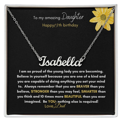 Get trendy with To My Amazing Daughter: Personalized Name Necklace with Heartfelt Birthday Message - Jewelry available at Good Gift Company. Grab yours for $39.95 today!