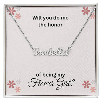 Get trendy with Will You be my Flower Girl Name Necklace - Jewelry available at Good Gift Company. Grab yours for $39.95 today!
