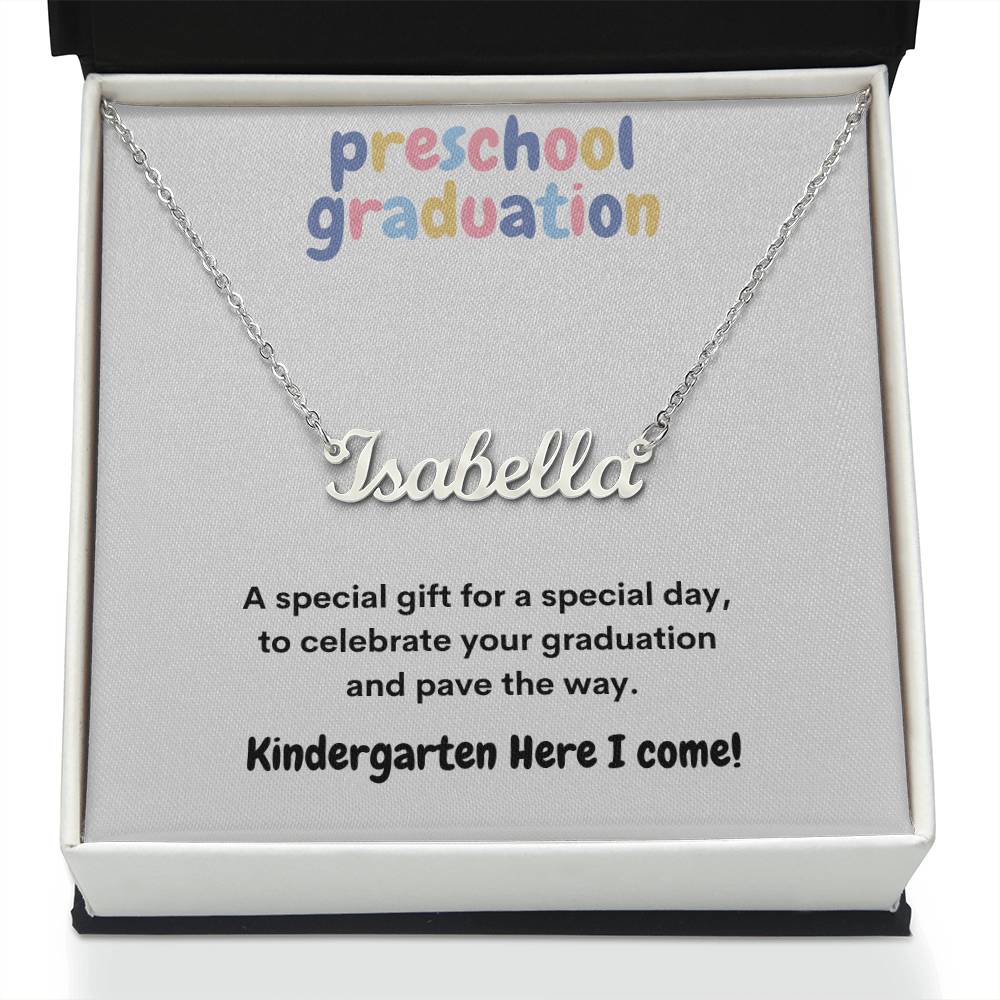 Get trendy with Preschool Graduation Name Necklace - Jewelry available at Good Gift Company. Grab yours for $29.95 today!